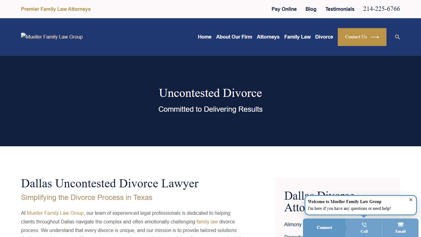 Dallas Uncontested Divorce Lawyer | Mueller Family Law Group