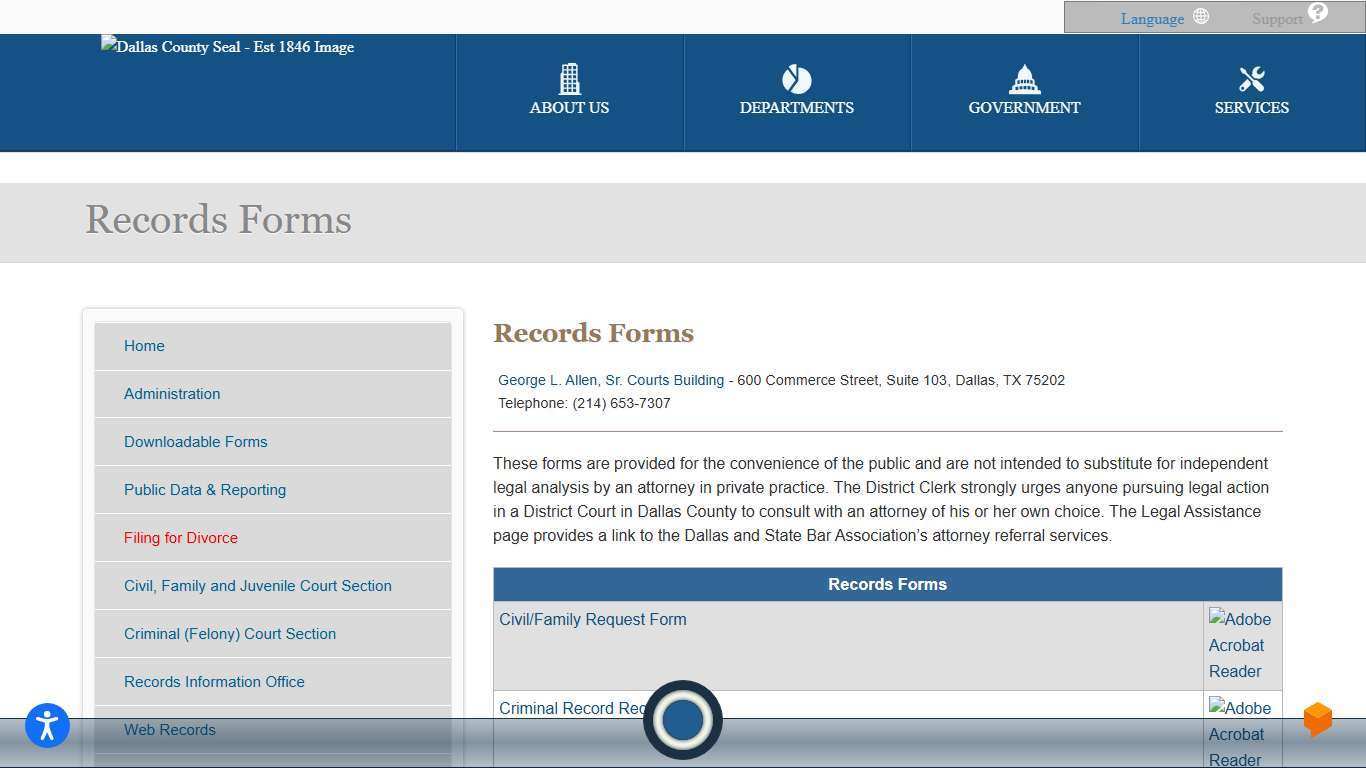 District Clerk | Records Forms